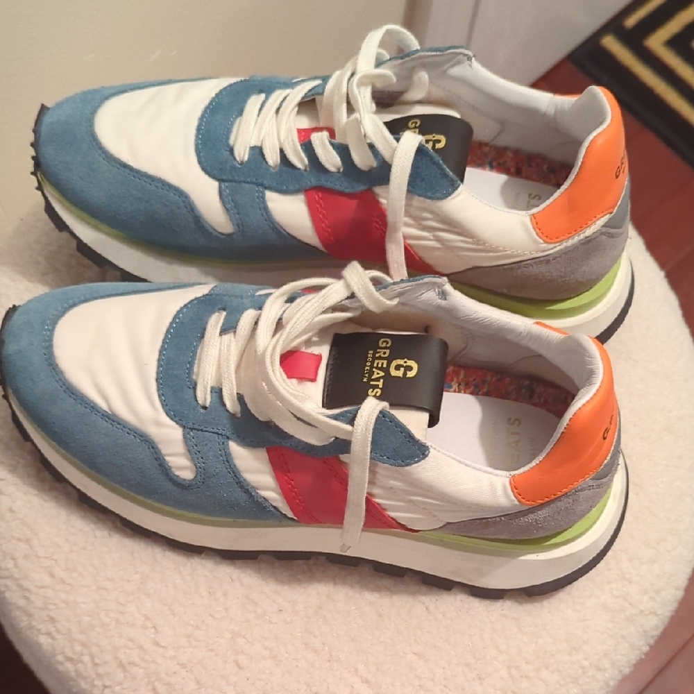 Greats Blue and Red Sneakers